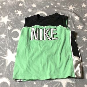 Nike black and green sleeveless jersey shirt